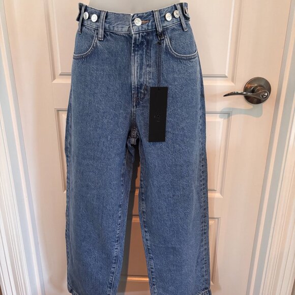 Edwin MAIIA Cropped Wide Leg Trouser Adjustable Waist Jeans One Way Color XS NWT - Picture 1 of 6